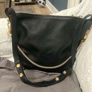 Allsaints black bag with gold hardware, in excellent shape!